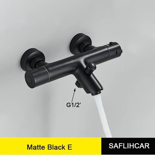 Termostatisk bruserarmatur, keramisk ventilkerne, CE-certificeret,Matte Sort E