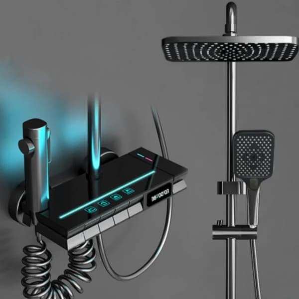 Bruserhovedsæt, Hydro-drevet LED-display, Triple håndtag kontrol,Konstant temperatur