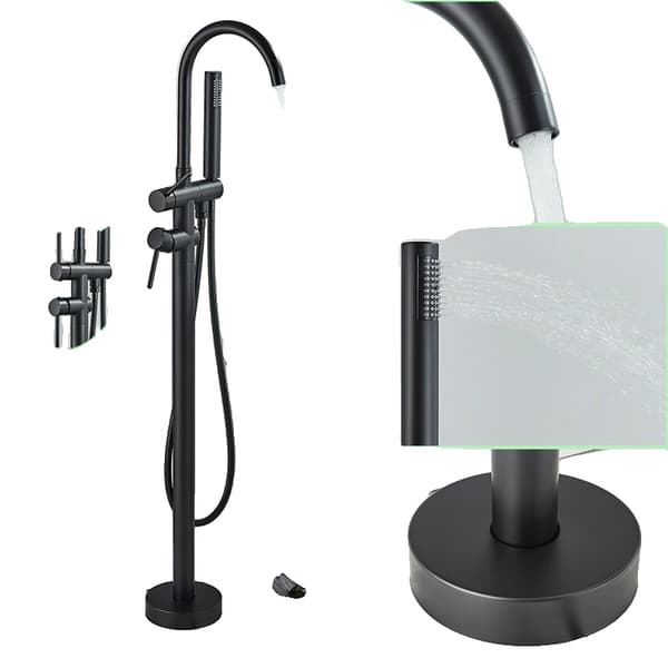 Badekararmatur, Dobbelt Håndtag Kontrol, Moderne Messingdesign,Matte Sort A