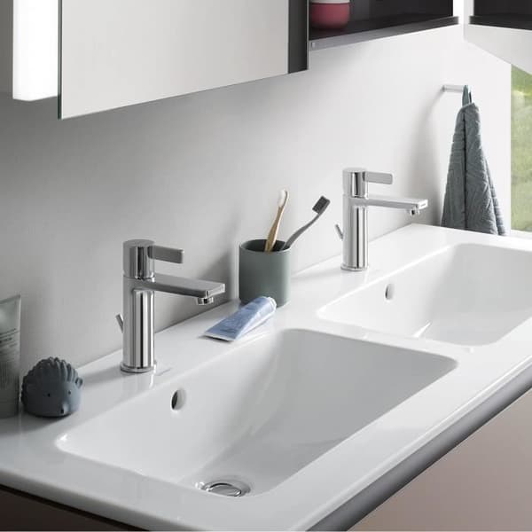 Duravit D-Neo Blandare för handfat Storlek M utloppshöjd 110 mm med sträng och avloppssats FreshStart ch
