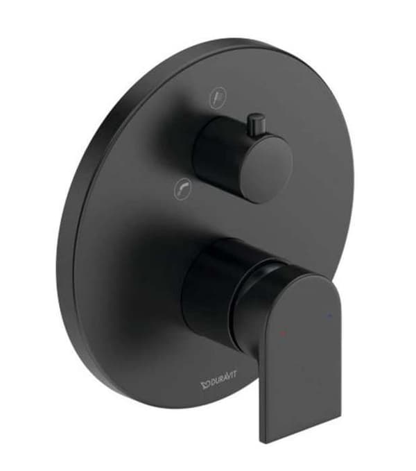 Inbyggd badkarsblandare - Duravit - TU5210012046 - Mässing - Matt svart - Vattenbesparing