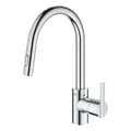 Miniatyrbild 4 av 6: GROHE Feel diskbänkskran, utdragbar spray, 360° rotation, U-pip, 2-jet-avledare, köksblandare 31486001