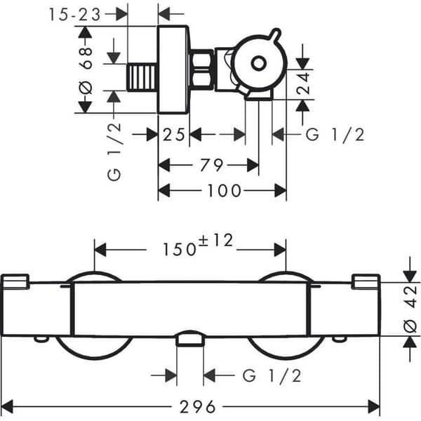 Termostatblandare dus ECOSTAT 1001 - Krom - 13211000