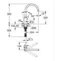 Miniatyrbild 3 av 3: Köksblandare - GROHE Get - Krom - C-pip - Hög pip - 150° rotation