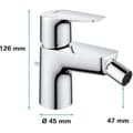 Miniatyrbild 5 av 6: GROHE Start Edge engrepps bidéblandare - Waste Pull - Ekonomisk vattenluftare - Krom