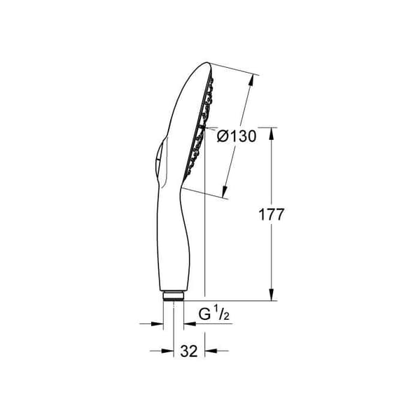 GROHE Vitalio Rain 130 4-jet handdusch - Krom