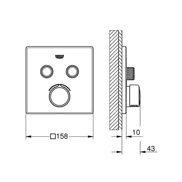 GROHE Dold blandare 2 uttag SmartControl Chrome 29148000