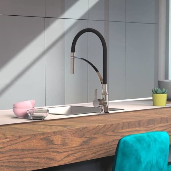 EISL Köksblandare med Soft-Touch pip CARNEO svart krom 446464