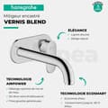 Miniatyrbild 4 av 5: Väggmonterad tvättställsblandare HANSGROHE Vernis Blend, Ecosmart kromad