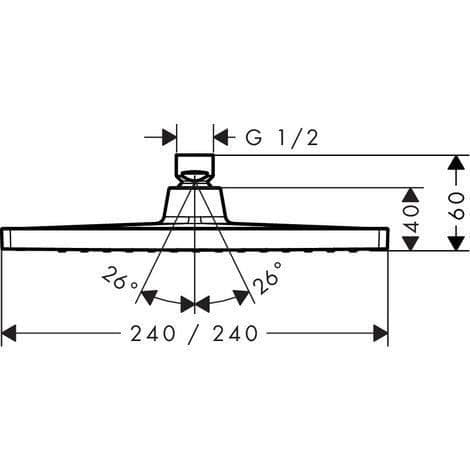 Takdusch - Hansgrohe - Crometta E - 240 x 240 mm - 1 stråle - Krom