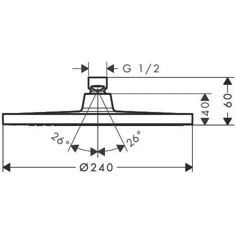 Takdusch - Hansgrohe - Crometta S - 240 mm - 1 stråle - Krom - Vattenbesparande