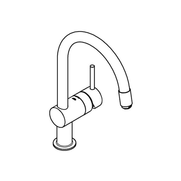 GROHE Minta engreppsblandare med utdragbar luftare och justerbar flödesbegränsare