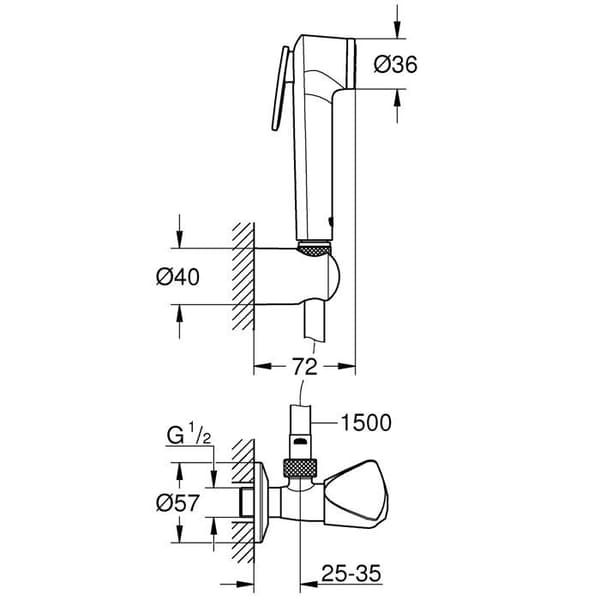 Duschset - GROHE - TEMPESTA-F Trigger Spray 30 - Metall - Enkelt hål - Krom