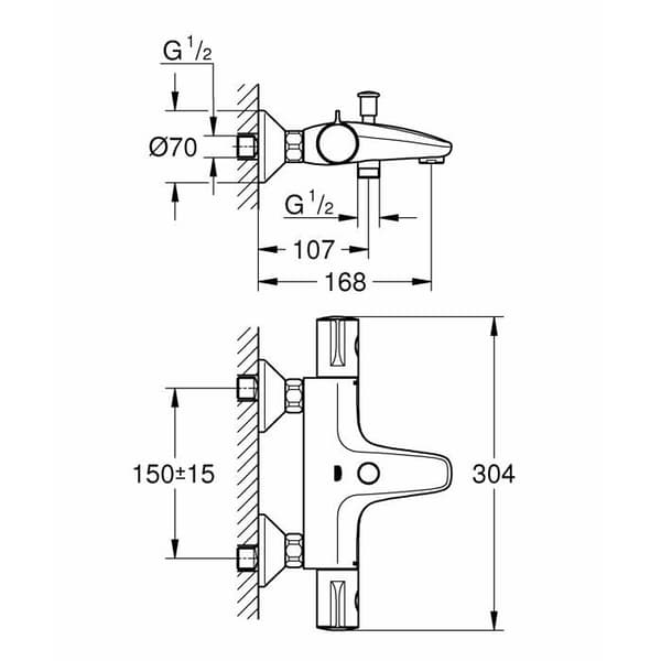 Grohe termostatisk bad-/duschblandare Grohtherm 800
