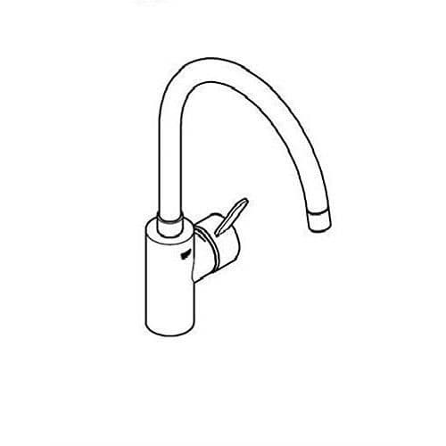 Diskbänksblandare - GROHE - 32843002 - Enkelhål - Svängbar - Krom