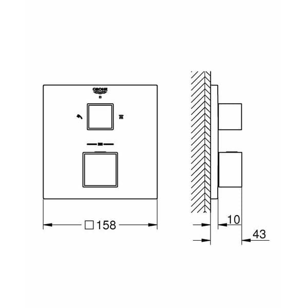 Klädsats - Grohe - Grohtherm cube - Krom - Mässing - Väggdusch