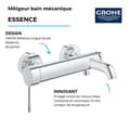 Miniatyrbild 3 av 5: Förkromad frilagd väggmonterad bad-duschblandare ESSENCE - GROHE - 33624-001