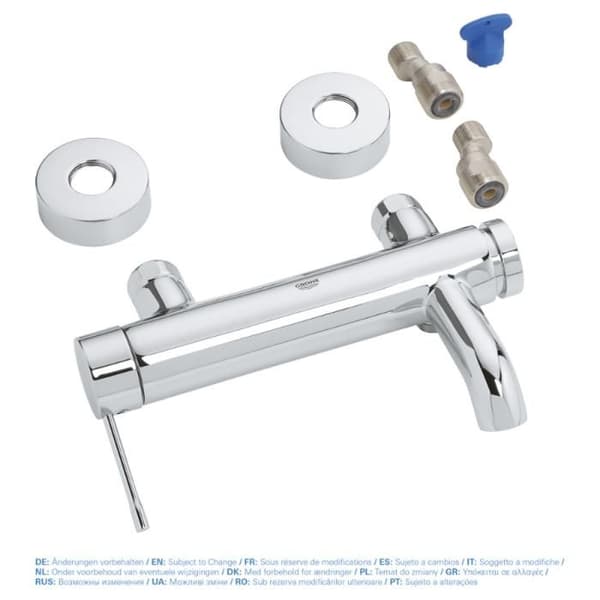 Förkromad frilagd väggmonterad bad-duschblandare ESSENCE - GROHE - 33624-001