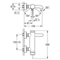 Miniatyrbild 2 av 5: Förkromad frilagd väggmonterad bad-duschblandare ESSENCE - GROHE - 33624-001