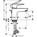 Miniatyrbild 2 av 2: hansgrohe Talis E 80 Tvättställsblandare med popup-avfall och Coolstart Kallvattenstart Krom 71703000