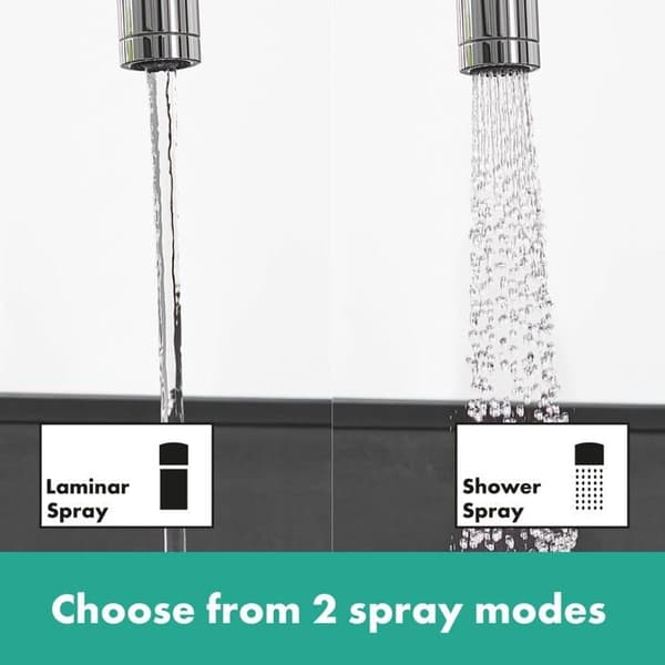 Metris Hansgrohe engreppsblandare för diskbänk med utdragbar spray. Utrusta dig själv med kranarna som du måste ha.