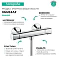 Miniatyrbild 3 av 3: Väggmonterad termostatisk duschblandare ECOSTAT UNIVERSAL - Krom