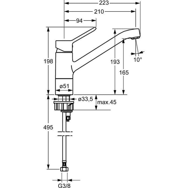 Hansa 7835188 Primo Enkelhåls handfatblandare Krom - 49482203