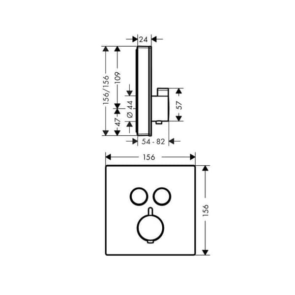 Glaslist för dold ShowerSelect E termostatblandare med 2 funktioner Hansgrohe Vit/Krom