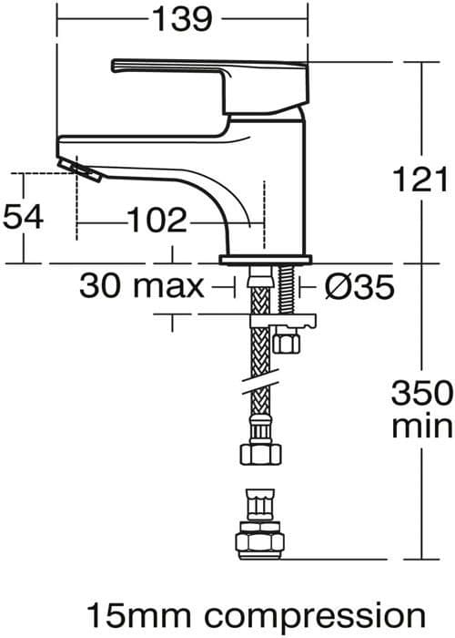 Idealisk standard badrumskranar - BC340AA - Calista Mini Tvättställsblandare Tvättställsblandare, Krom