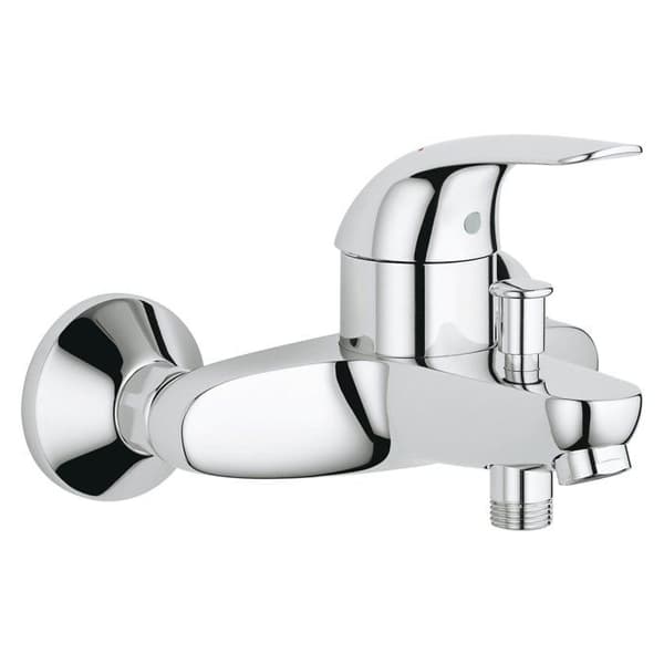 GROHE Euroeco bad-/duschblandare 32743000 - Enkel väggmonterad metallspak - Kromfinish