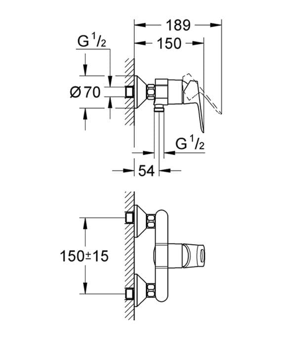 BAULOOP engrepps duschblandare med keramisk patron - GROHE - 23340-000