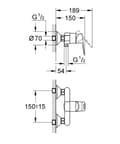 Miniatyrbild 2 av 2: BAULOOP engrepps duschblandare med keramisk patron - GROHE - 23340-000
