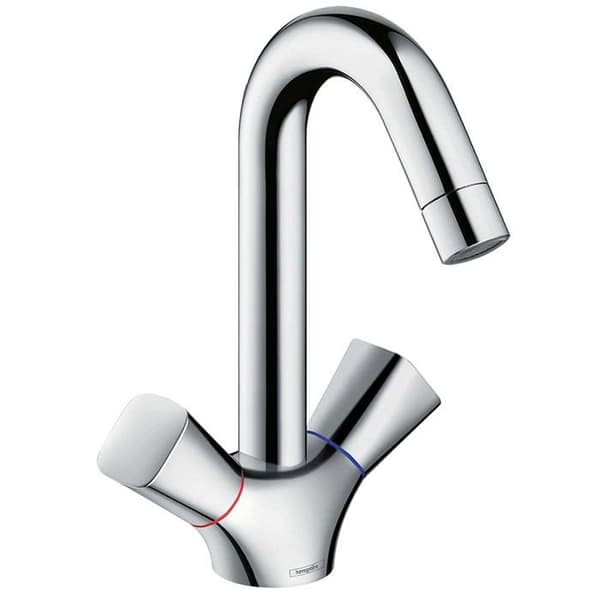 Hansgrohe - 71014000 - 2-grepps handfatblandare för badrum med utdragbar och uppfällbar avlopp