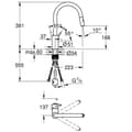 Miniatyrbild 5 av 5: GROHE 1 -grepps tvättställsblandare Concetto 31483002 -Bec svängbart rör -360 ° rotation -Uttdragbar dusch -Flödesbegränsare -Krom