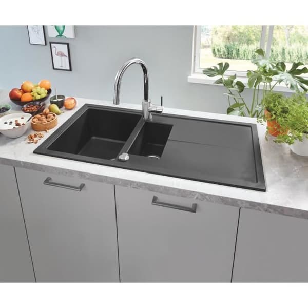 GROHE 1 -grepps tvättställsblandare Concetto 31483002 -Bec svängbart rör -360 ° rotation -Uttdragbar dusch -Flödesbegränsare -Krom