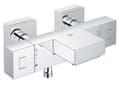 Miniatyrbild 1 av 2: Grotherm Cube väggmonterad termostatisk bad-/duschblandare - GROHE - 34508000 - Krom - Vattensparande - 2 hål