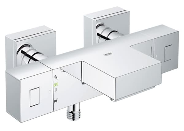 Grotherm Cube väggmonterad termostatisk bad-/duschblandare - GROHE - 34508000 - Krom - Vattensparande - 2 hål