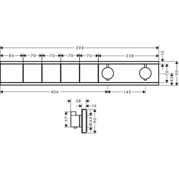 hansgrohe (HB7HL) Hansgrohe RainSelect dold termostatmodul med 4 funktioner krom - 15382000