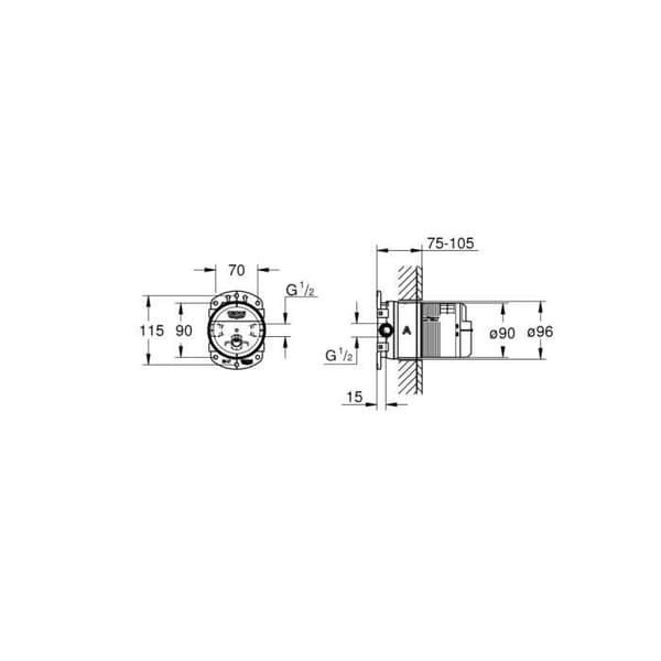 Grohe - Rainshower Universal dold kropp 1/2 (26484000)