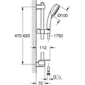 Miniatyrbild 6 av 6: GROHE Vitalio Comfort 100 Krom duschset - 2 strålar - Duschstång 600 mm - Flexibel 1750 mm