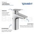 Miniatyrbild 5 av 6: Duravit FreshStart Engrepps tvättställsblandare M - Högblank krom - utan spill - N11021002010
