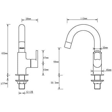 Lenz 42400502 BOW Tvättställsblandare Krom - 4009698410982