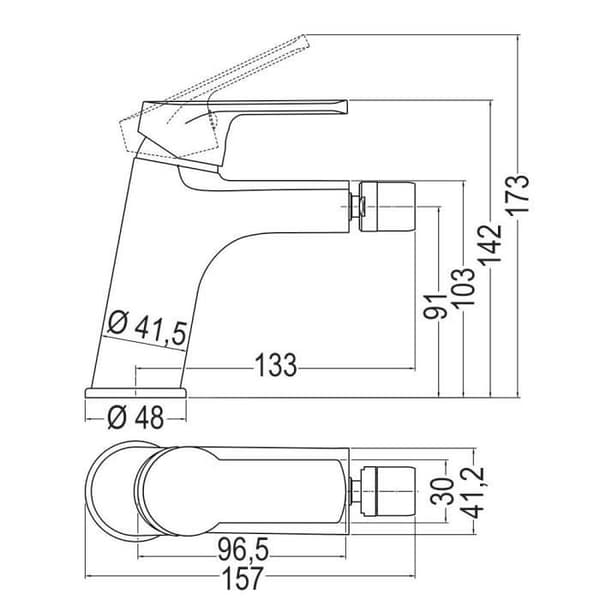 LLAVISAN L152384 SIOUX Grifo av bidé monomando