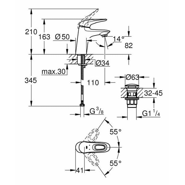 Grohe Eurostyle 2015 OHM handfat