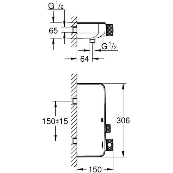 GROHE Grohtherm SmartControl termostatisk duschblandare 34719000- Tvålkopp -Temperaturbegränsare -Vattenbesparande- Krom