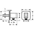 Miniatyrbild 2 av 2: hansgrohe FixFit anslutningsbåge med Porter E, Chrome, 26485000