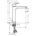 Miniatyrbild 4 av 4: HANSGROHE Focus 230 tvättställsblandare - Fast pip - Krom - Vattensparande - Längd 185 mm
