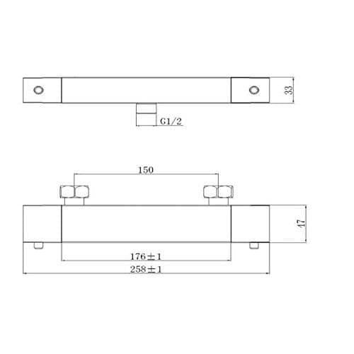 Rousseau termostatisk dusch Notus Chrome Chrom-ampeacute - 4057275