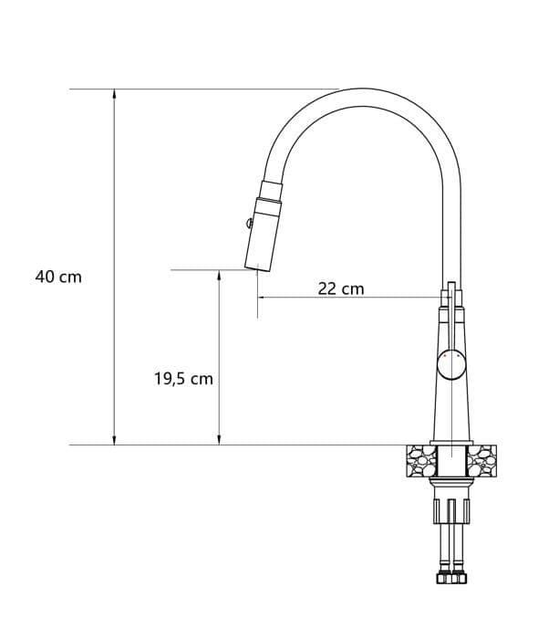 Köksblandare Steiner - 3922505BSGR-QDR