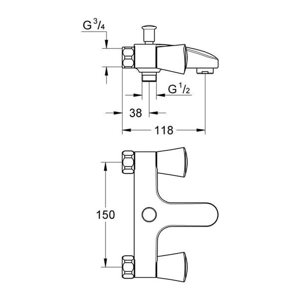COSTA S dubbelkontroll bad-duschblandare - GROHE - 25485-001